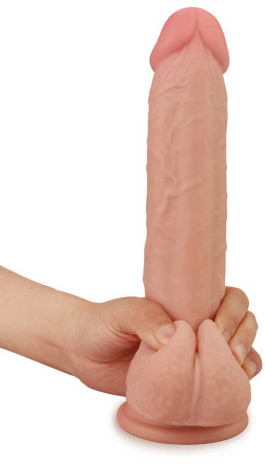 LoveToy 9,5 colio slankiojančios odos dvigubo sluoksnio dildo
