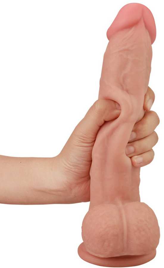 LoveToy 9,5 colio slankiojančios odos dvigubo sluoksnio dildo