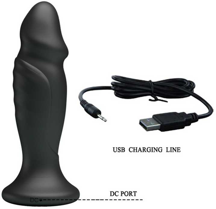 „Mr Play Mini“ vibruojantis analinis kaištis peniui su nuotolinio valdymo pultu, 12 cm