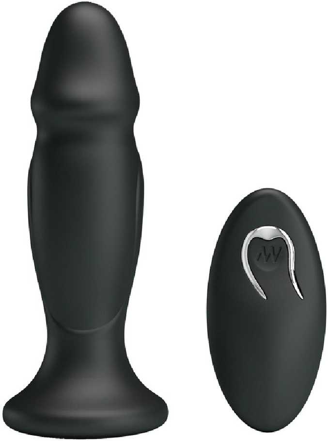 „Mr Play Mini“ vibruojantis analinis kaištis peniui su nuotolinio valdymo pultu, 12 cm