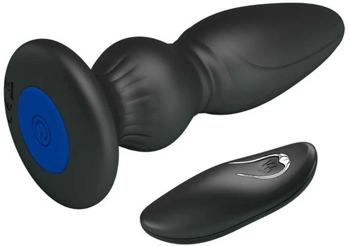 „Mr Play Strong“ vibruojantis įkraunamas analinis kamštelis, 12 cm, 12 režimų