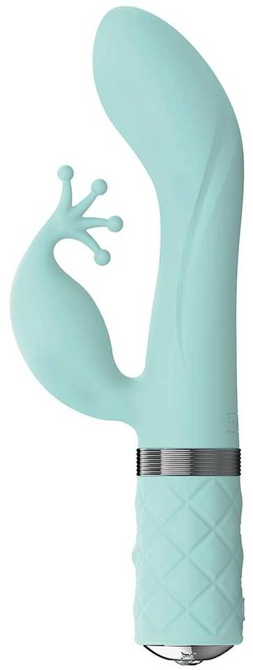 „Pillow Talk“ – „Kinky Rabbit“ ir „G-Spot“ vibratoriaus žalsvai mėlyna spalva