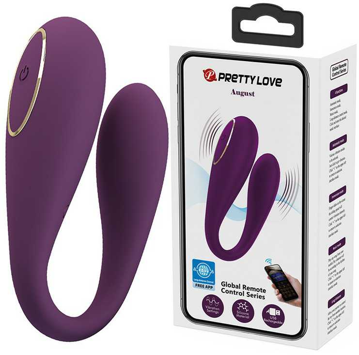 PRETTY LOVE C-TYPE PRETTY LOVE – rugpjūčio mėn., „Mobile APP“ tolimojo nuotolio valdymas, 12 vibracijos funkcijų, ABS silikonas, įkraunamas USB