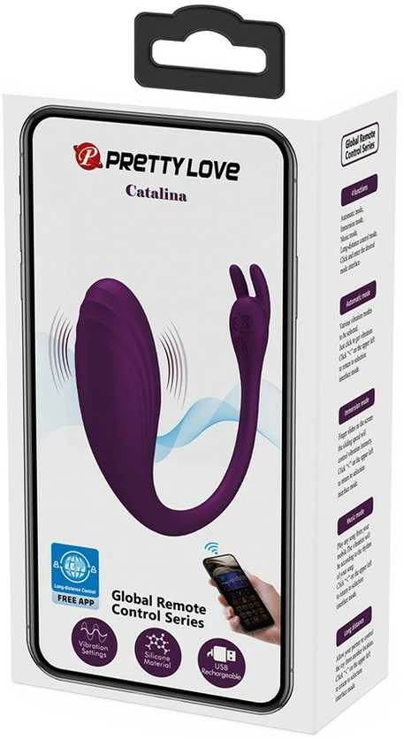 Pretty Love Led PRETTY LOVE – CATALINA VIBRATOR APP NUOTOLINIO VALDYMO PULTAS PURPURINE