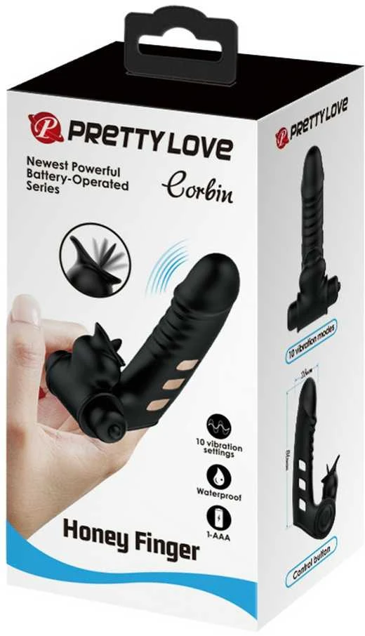 LYBAILE Pretty Love Corbin Finger Vibratorius Juodas