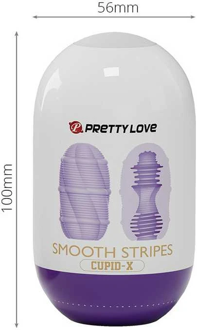 Pretty Love Male „Pretty Love“ – švelnūs dryžuoti kupidono masturbatoriaus kiaušinis