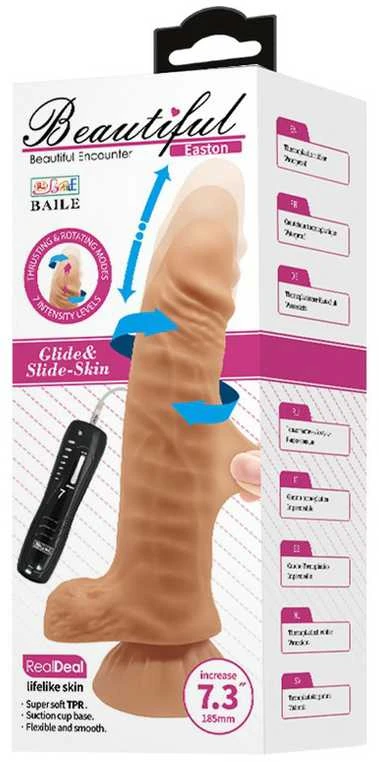 Pretty Love BAILE Minkštas tikroviškas dildo su vibracijomis 18,5 cm