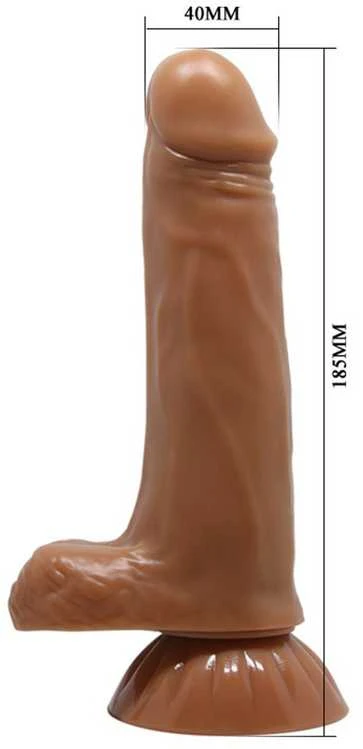 Pretty Love BAILE Minkštas tikroviškas dildo su vibracijomis 18,5 cm