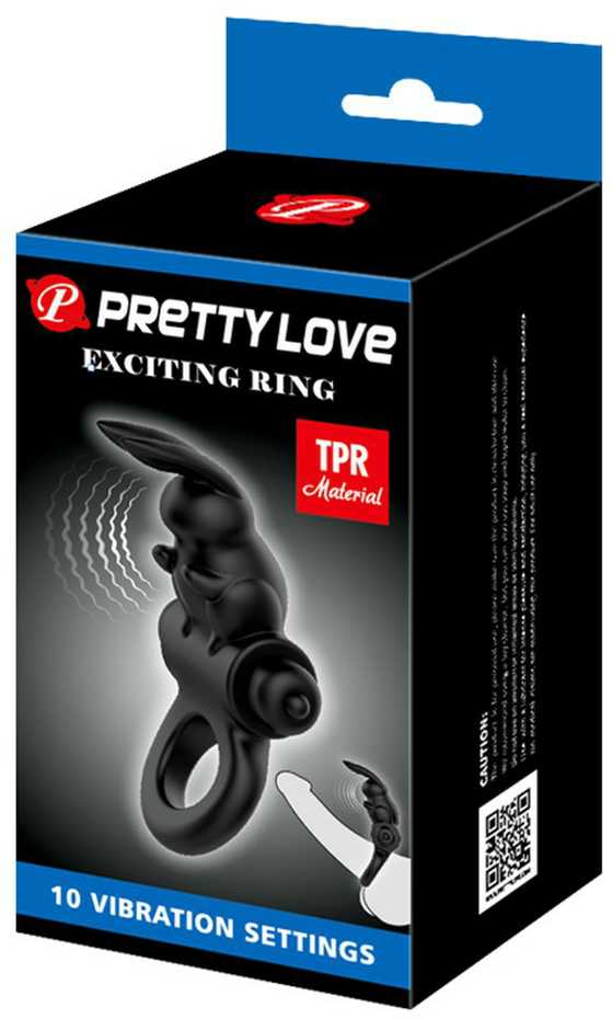 LYBAILE Pretty Love Exciting Vibrating Cock Ring Juodas