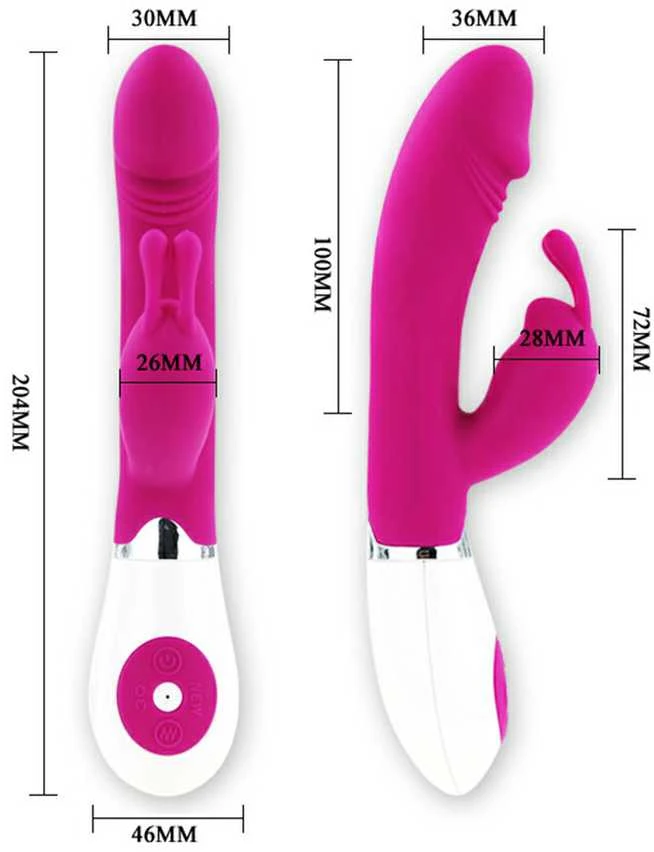 LYBAILE Pretty Love Gene-Silicone Vibrator, 30 fun. vibr. Rožinė