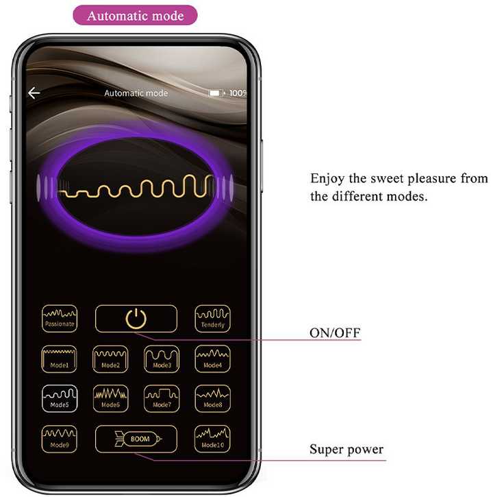 PRETTY LOVE HIGH GRADE PRETTY LOVE – HECTOR ELECTROSHOCK VIBRATOR BY APP CONTROL PURPLE