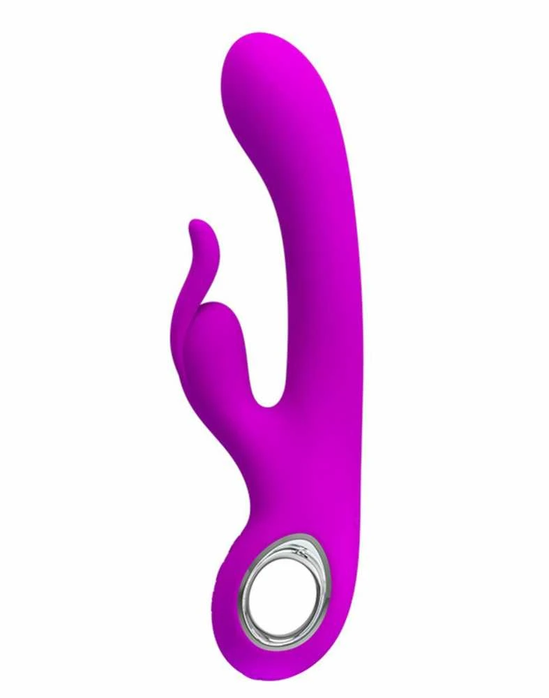 Vibratorius Pretty Love su dvigubu klitorio masažuokliu, 19 cm