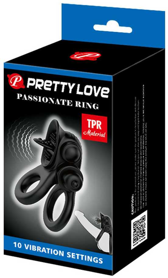 LYBAILE Pretty Love Vibrating Pasionate Gaidžio žiedas Juodas