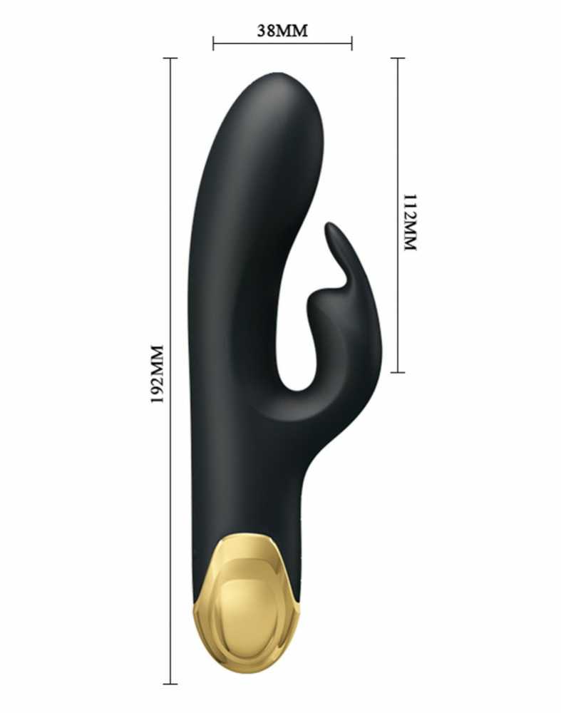 „Pretty Love Gold“ vibratorius su klitorio masažuokliu, USB, 19 cm