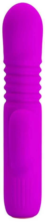 Pretty Love Vibrator Bunny su masažuokliu, slystančiu 15 cm 4 režimais