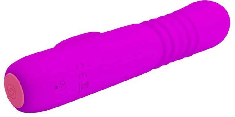 Pretty Love Vibrator Bunny su masažuokliu, slystančiu 15 cm 4 režimais