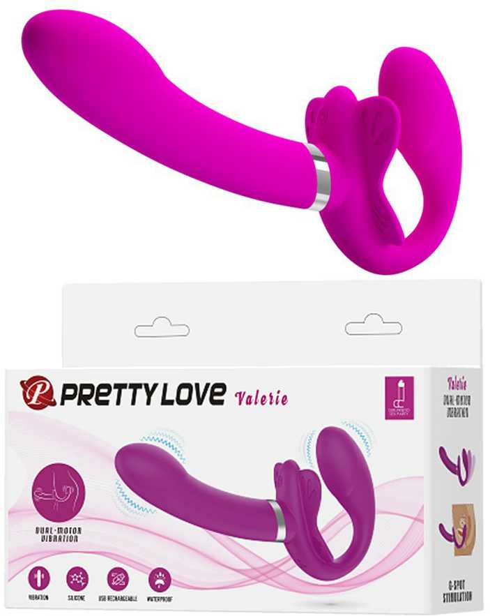 Pretty Love Dvigubo diržo vibratorius be diržų, 12 režimų