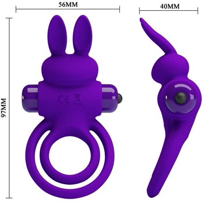 PRETTY LOVE - VIBRANT PENIS RING III 10 Functions Violetinė