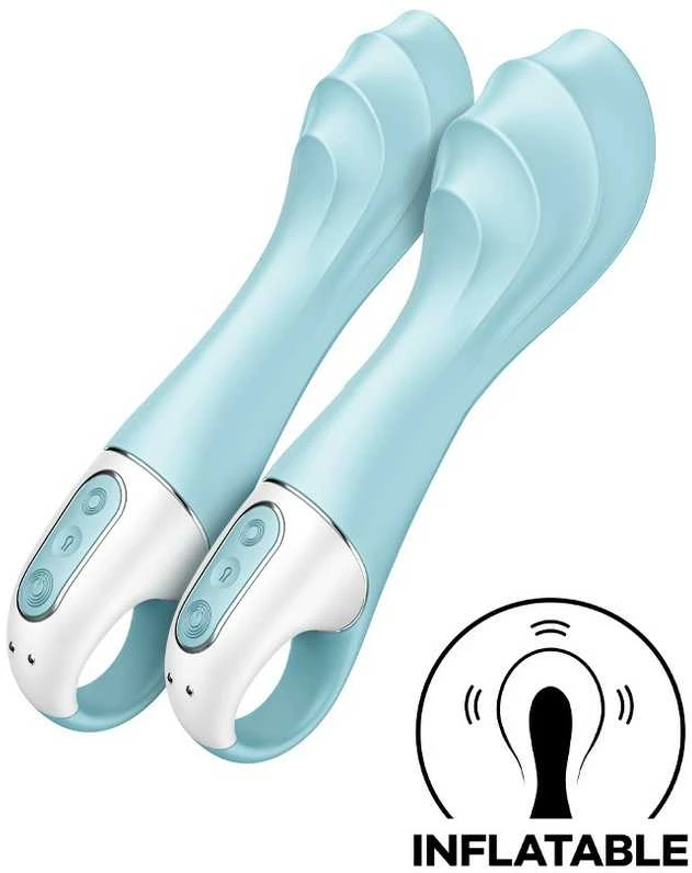 Satisfyer Air Pump Vibrator 5+ šviesiai mėlynas pompinis vibratorius