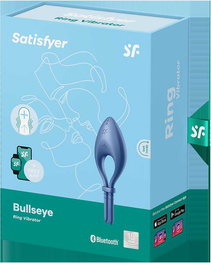 SATISFYER_Bullseye Ring Vibratorius Vibratorius Mėlynas