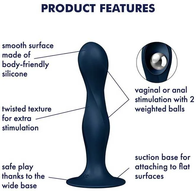 „Satisfyer Double Ball-R“ (tamsiai mėlynas)