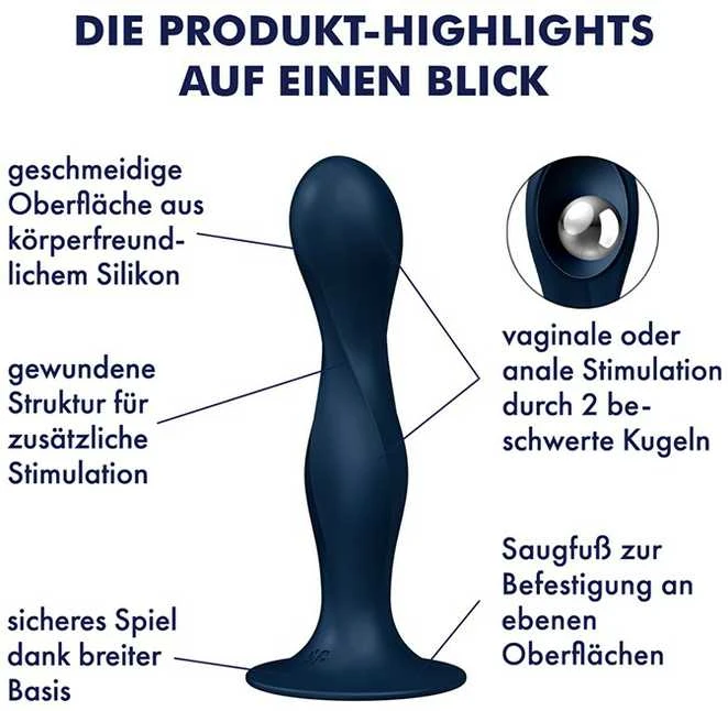 „Satisfyer Double Ball-R“ (tamsiai mėlynas)