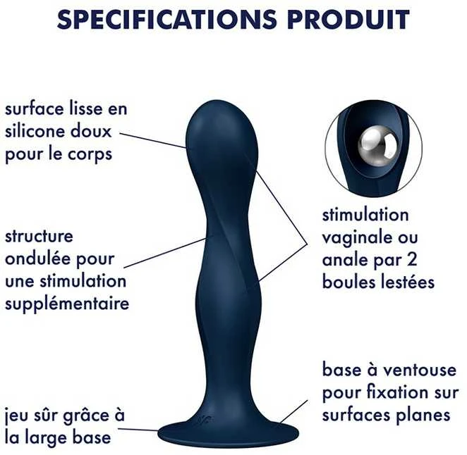 „Satisfyer Double Ball-R“ (tamsiai mėlynas)
