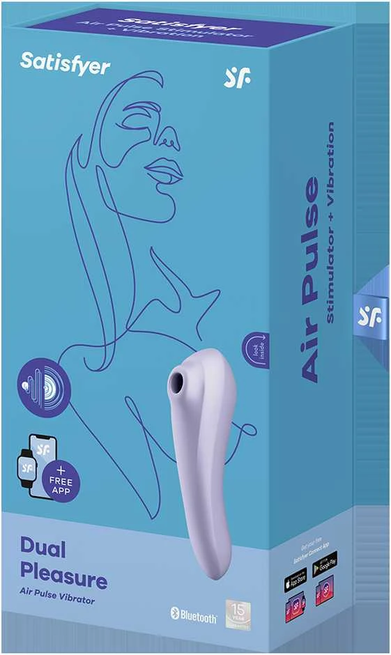 Vibratorius „Satisfyer Dual Pleasure“ su programėle (alyvinės spalvos)