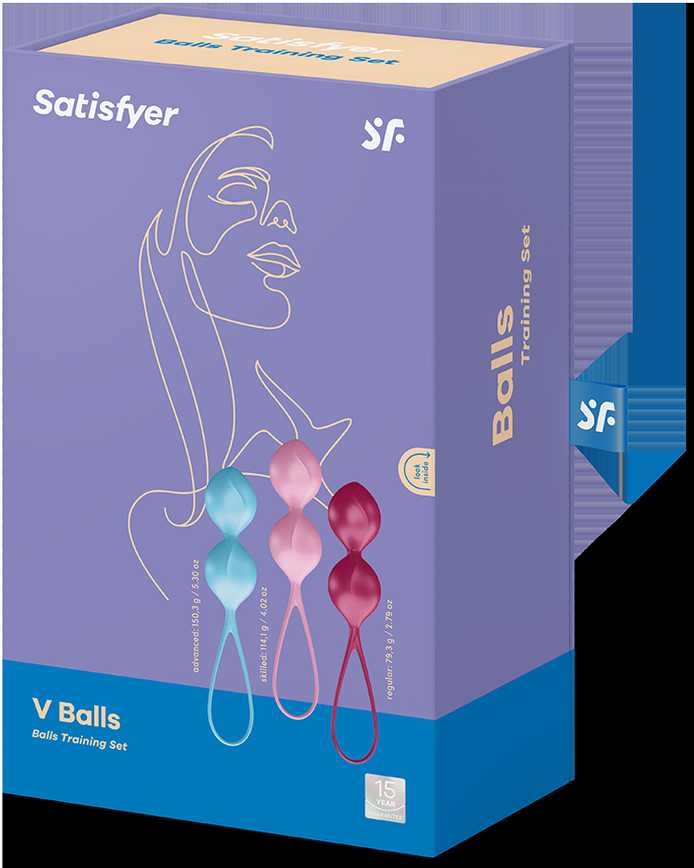Geisha kamuoliukų rinkinys „Satisfyer V Balls“ (3 vnt. rinkinys)