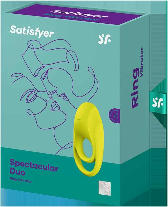 Satisfyer Spectacular Duo vibruojantis penio žiedas Žalias