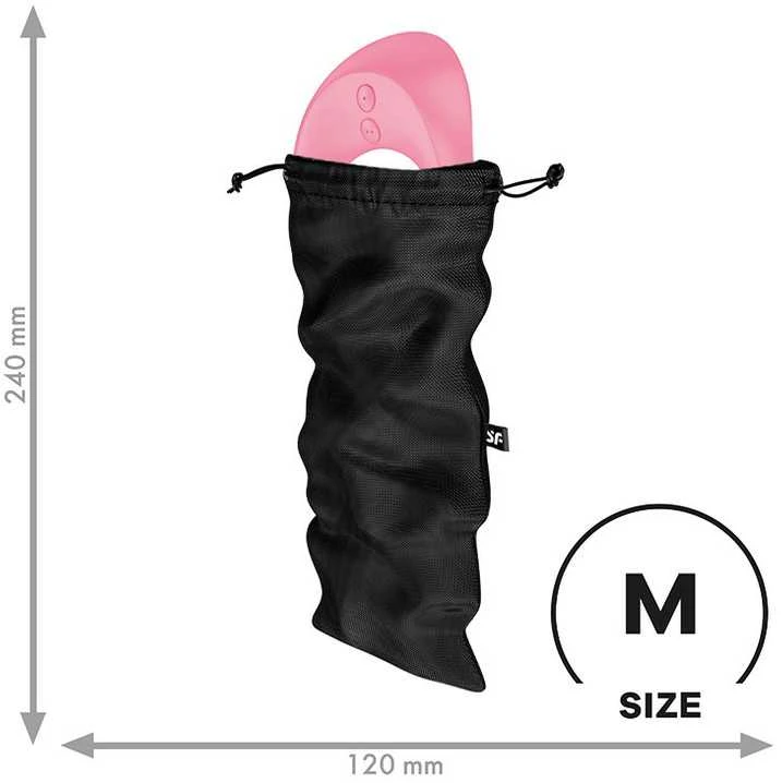 Satisfyer Treasure Bag, maišelis M Juodas dalykėliams laikyti