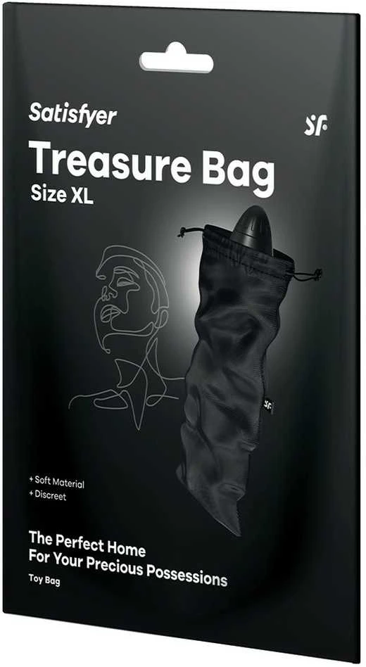 Satisfyer Treasure Bag XL Juodas prietaisų laikymo krepšys