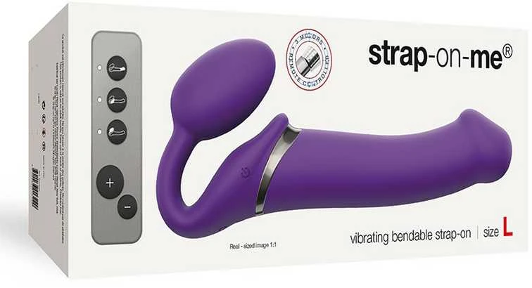 Strap-On-Me - Vibrating Bendable Strap-On L Violetinė