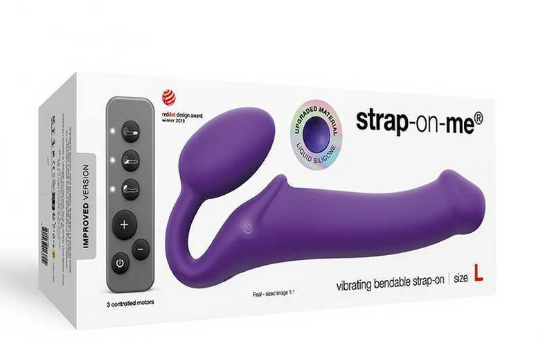 Strap-On-Me - Vibrating Bendable Strap-On L Violetinė