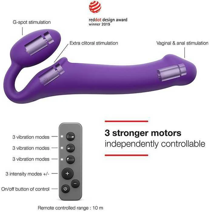 Strap On Me Vibrating Strap-On M Violetinė