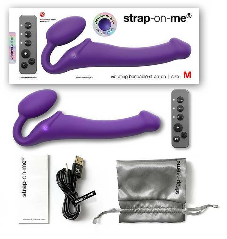 Strap On Me Vibrating Strap-On M Violetinė