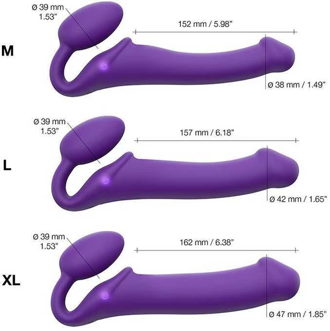 Strap On Me Vibrating Strap-On M Violetinė