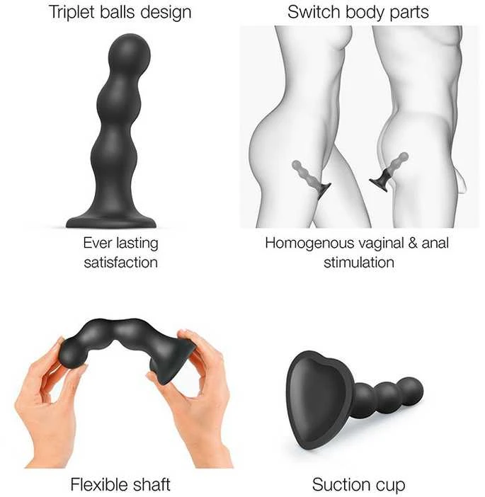 Strap On Me DILDO PLUG BALLS NOIR - XXL