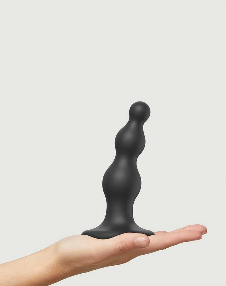 Strap On Me Juoda minkštas 3 karoliukų formos dildo