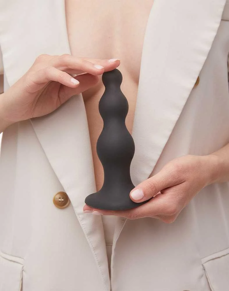 Strap On Me Juoda minkštas 3 karoliukų formos dildo