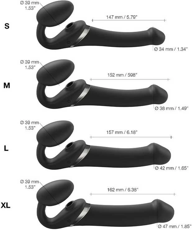 Strap-On-Me - Strap-on Multi Orgasm Remote Controlled 3 Motors Juodas S