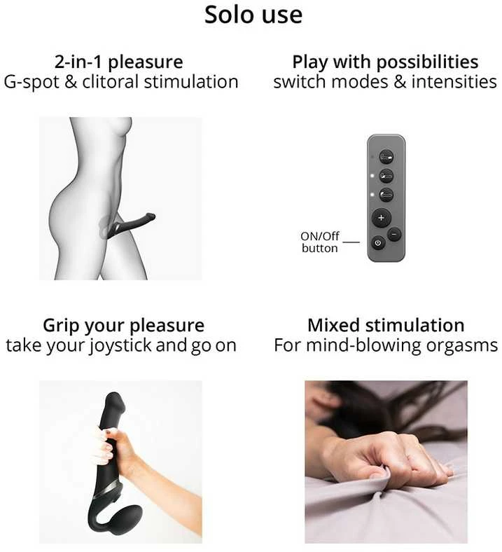 Strap-On-Me - Strap-on Multi Orgasm Remote Controlled 3 Motors Juodas S
