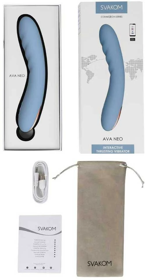 Mėlyna Svakom - Ava Neo Interactive Thrusting Vibrator Mėlyna