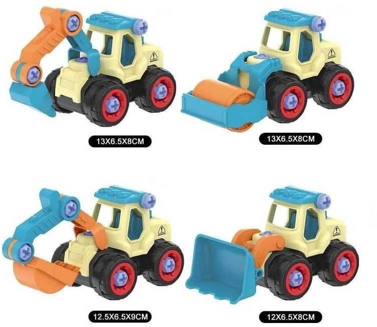 Išardomų žaislinių statybinių automobilių rinkinys 4in1