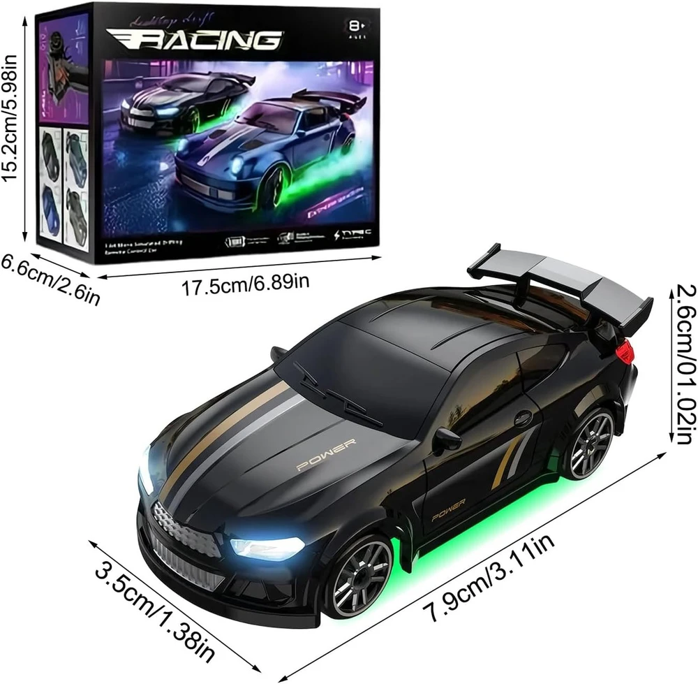 Mini RC drift automobilis su nuotoliniu valdymu