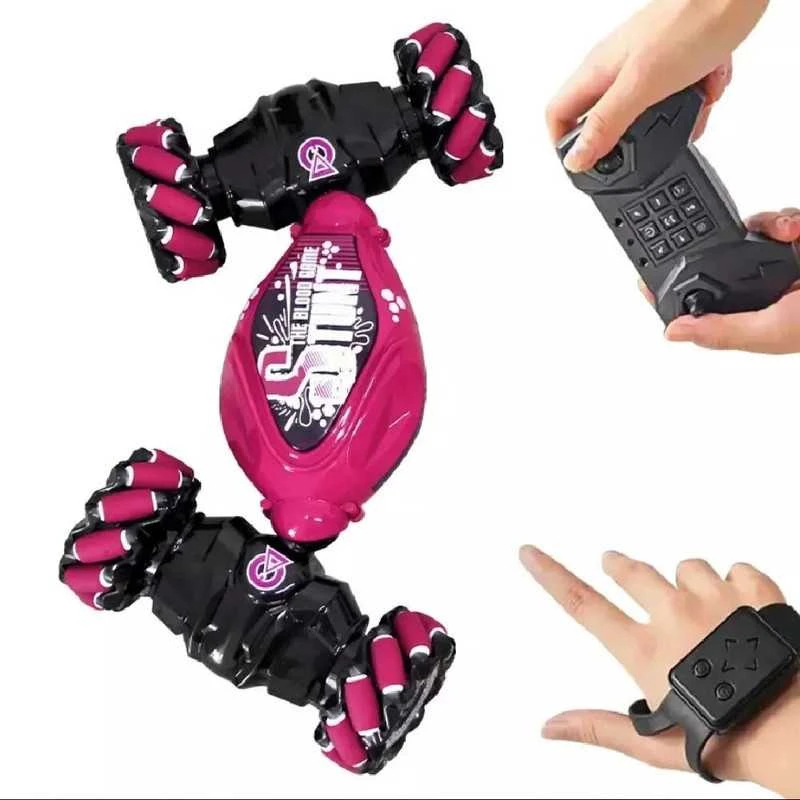 Nuotolinio valdymo pultu ir rankų gestais valdomas RC automobilis Stunt car, bordinė