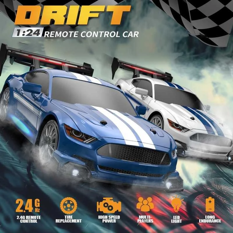 Nuotoliniu būdu valdomas RC drift automobilis, 1:24 mastelis