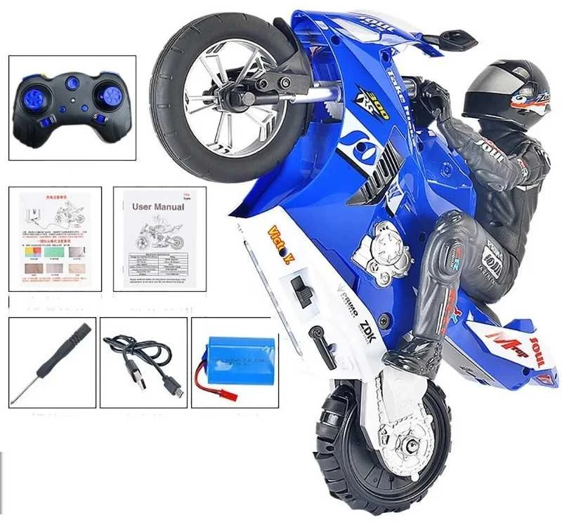 Radijo bangomis valdomas motociklas Motorcycle, mėlynas