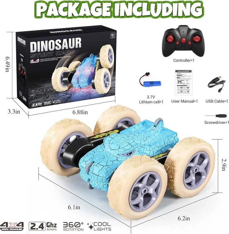 RC mašina automobilis, Radijo bangomis valdomas automobilis, Dinosaur stunt car