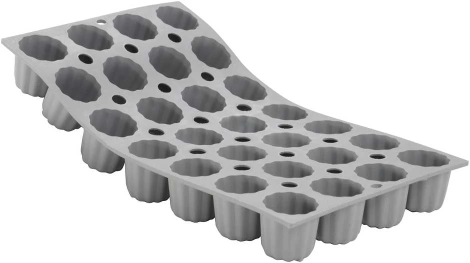 De Buyer 28 keksiukų kepimo forma, 30 x 17,6 cm, elastomoliu
